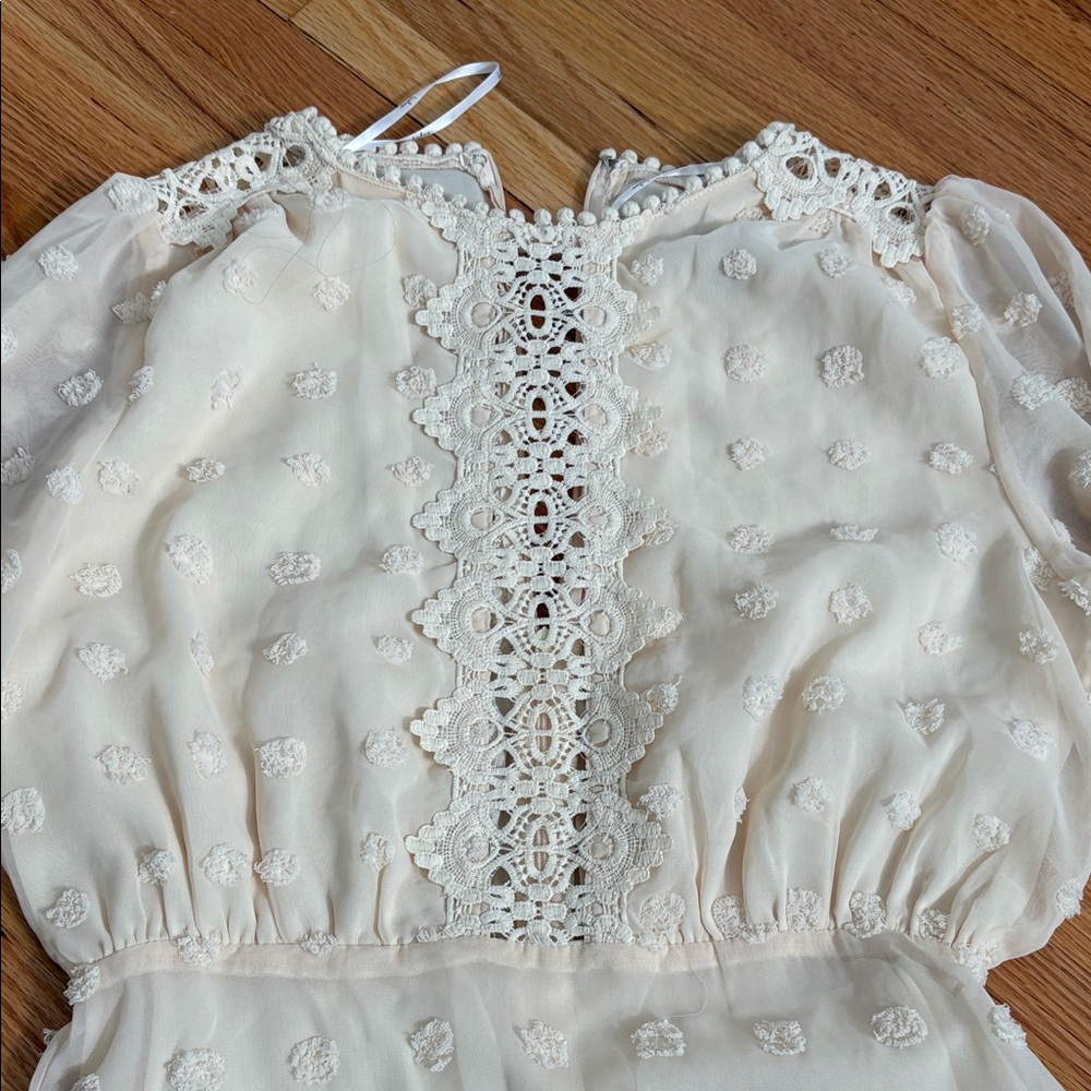 Lulu's Ivory Lace Long-Sleeve Mini Dress - Picture 2 of 6